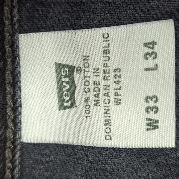 Y2K Levi's 501 button fly black wash fade straight leg denim jeans Size 33 / 34 - Picture 6 of 7